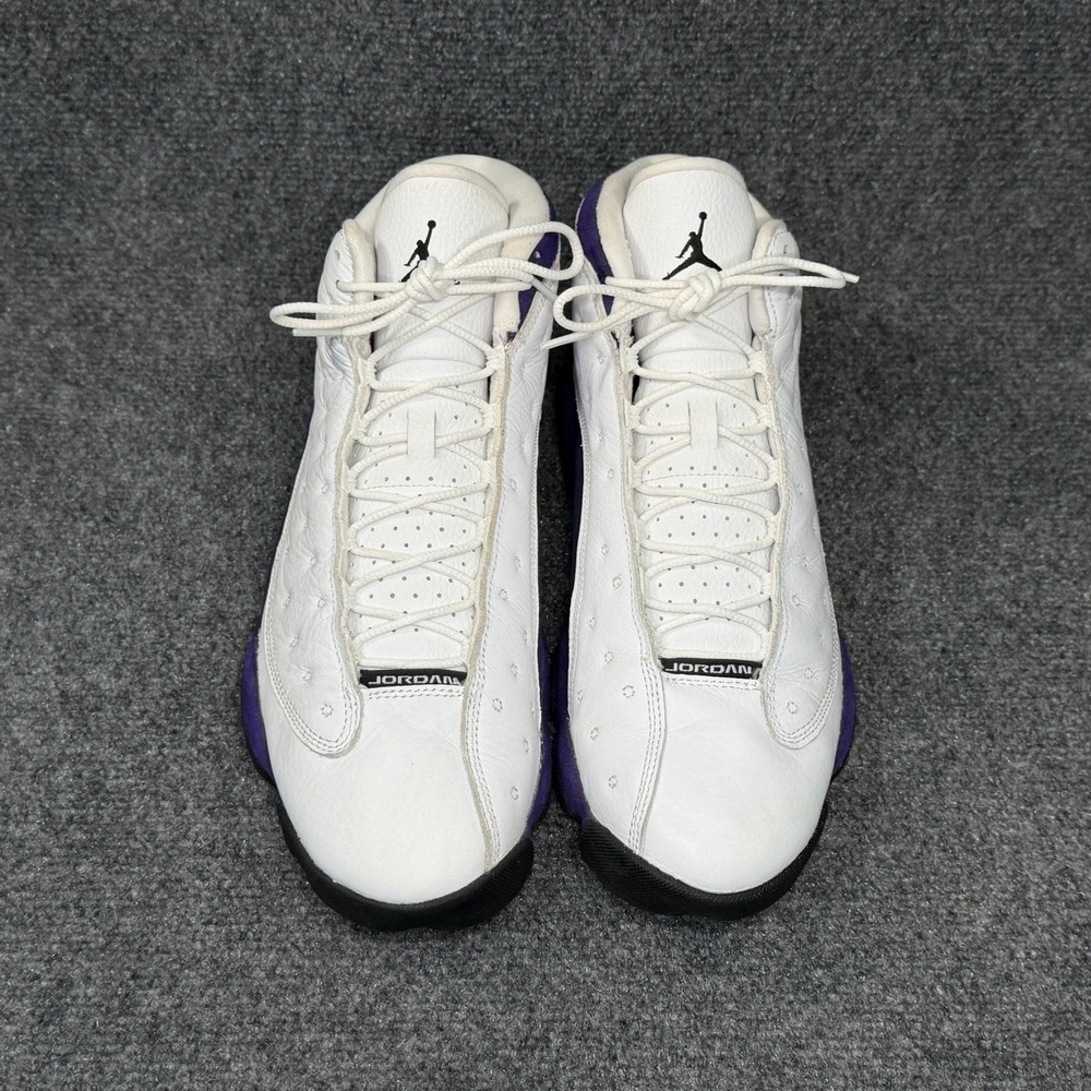 Jordan 13 Retro Shoes Men's 12 White Purple Lakers Athletic Hooping Sneakers - Picture 3 of 11